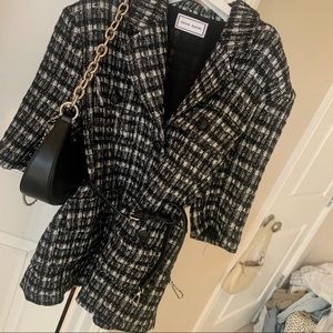 Oversized plaid shirt blazer